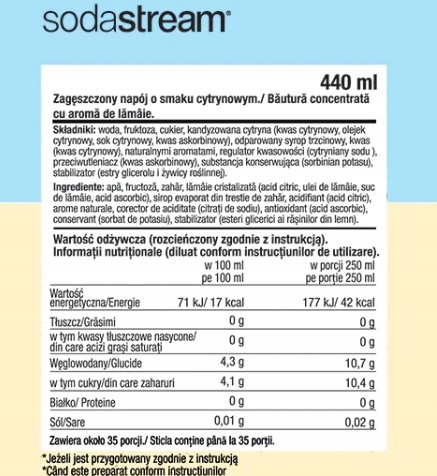 Cytryna-limonka + Lemoniada koncentrat SodaStream Marka SodaStream