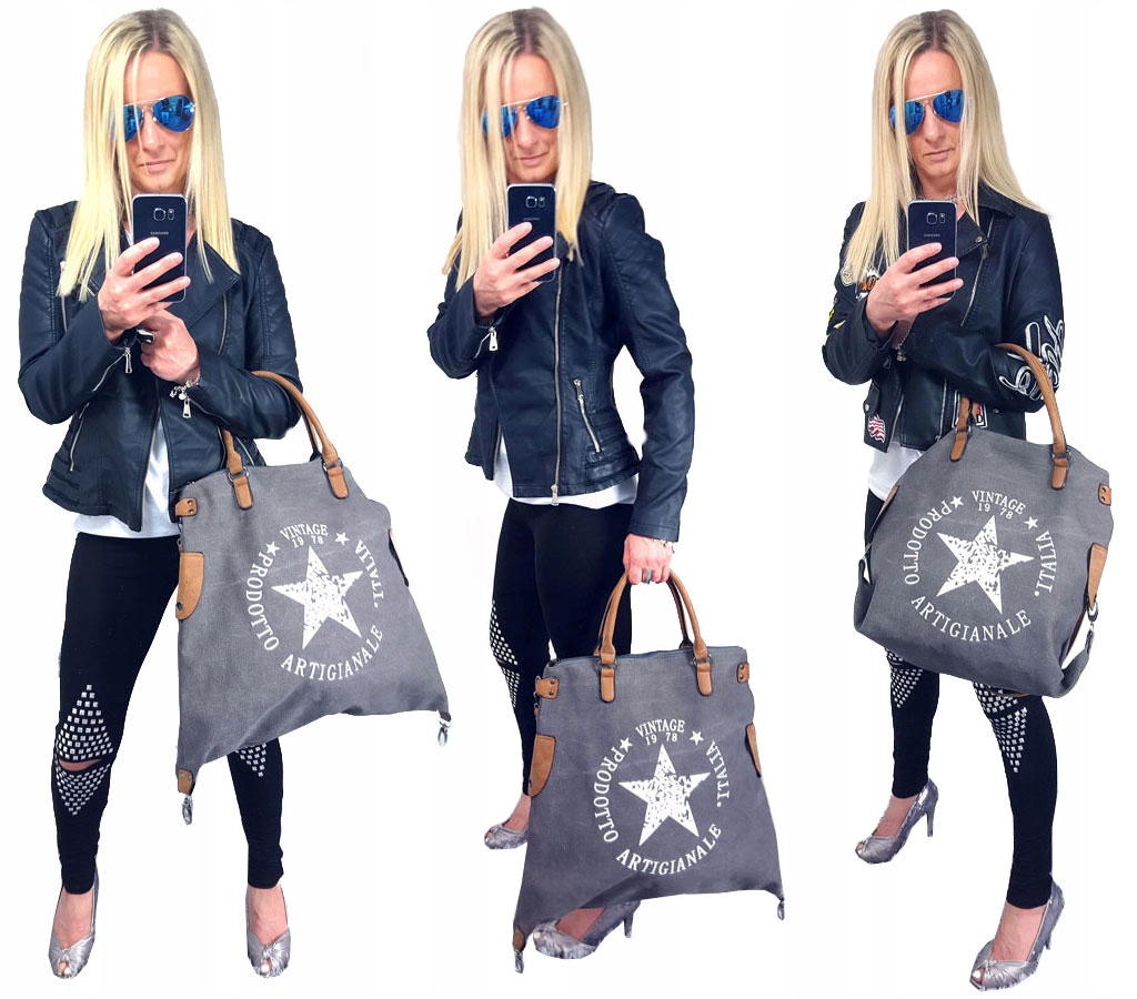 TOREBKA GWIAZDA VINTAGE WOREK SHOPPER BAG TORBA XL