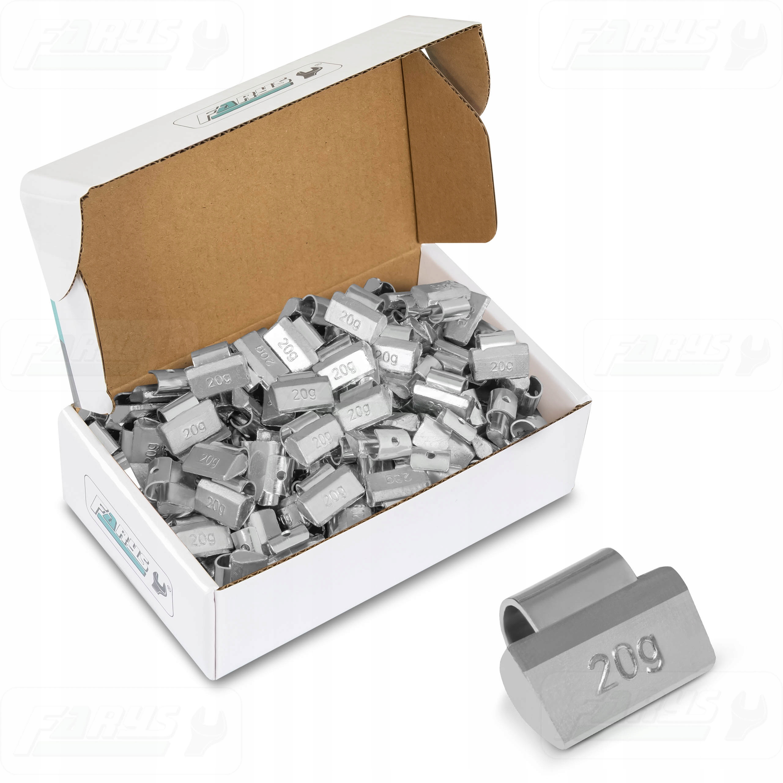 Ciężarki 20g ołowiane (Pb) nabijane do felg aluminiowych (alu) op.100szt.