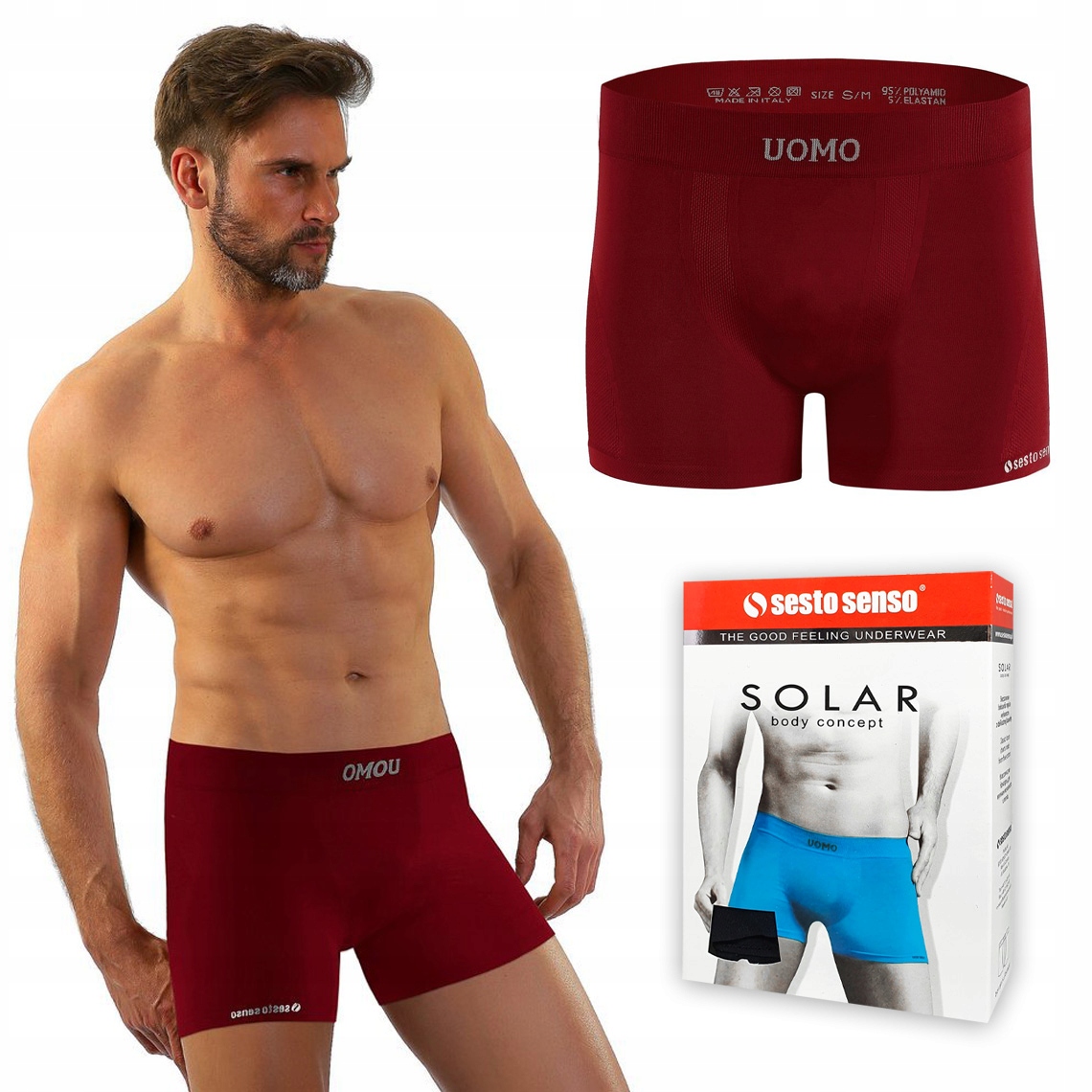 

Bokserki męskie bezszwowe Sesto Senso Solar S/m