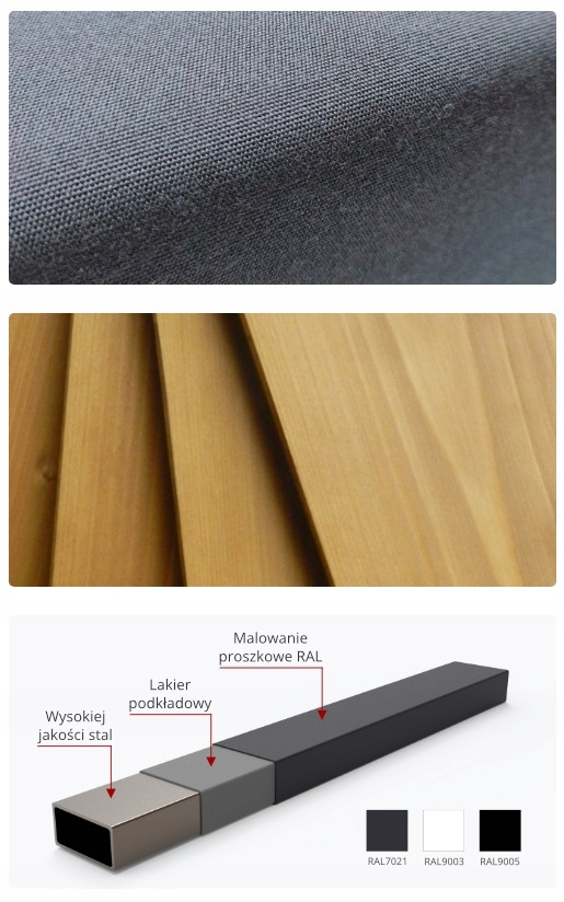 ZESTAW MEBLI OGRODOWYCH VIVO GRAFIT - NOWA CENA!!! Liczba elementów w zestawie 3