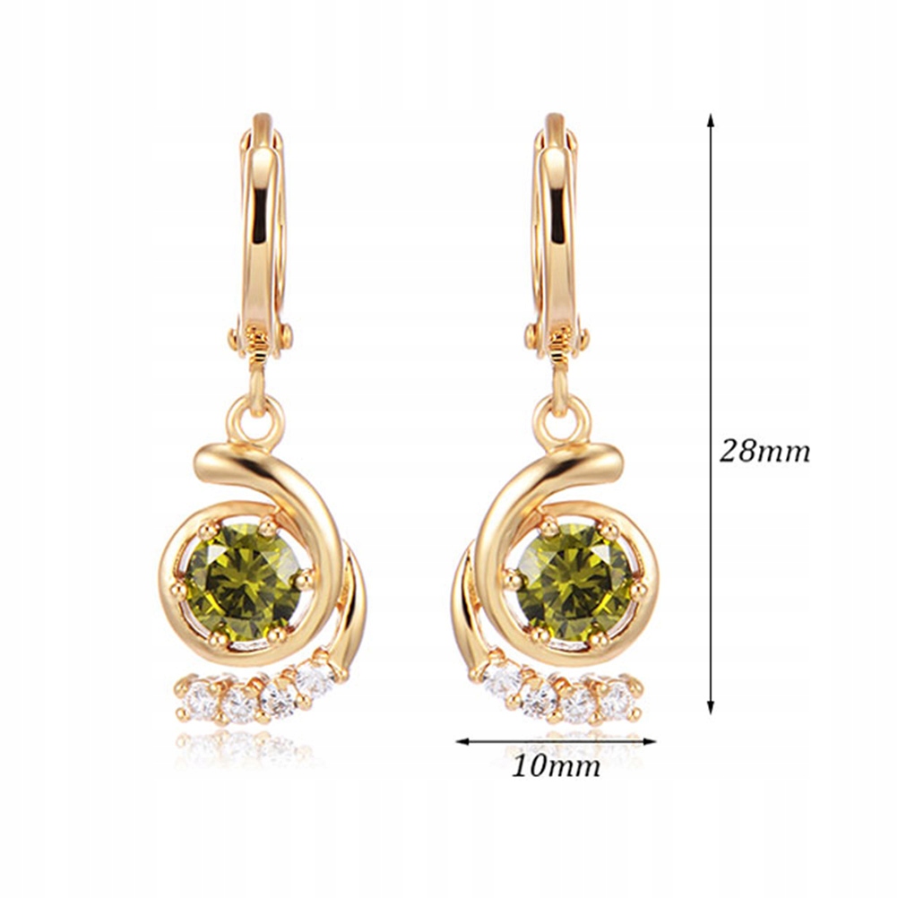 CIEMNOZIELONE KOLCZYKI ANTYKORDOWE WISZĄCE CYRKONIE Cechy występuje w komplecie