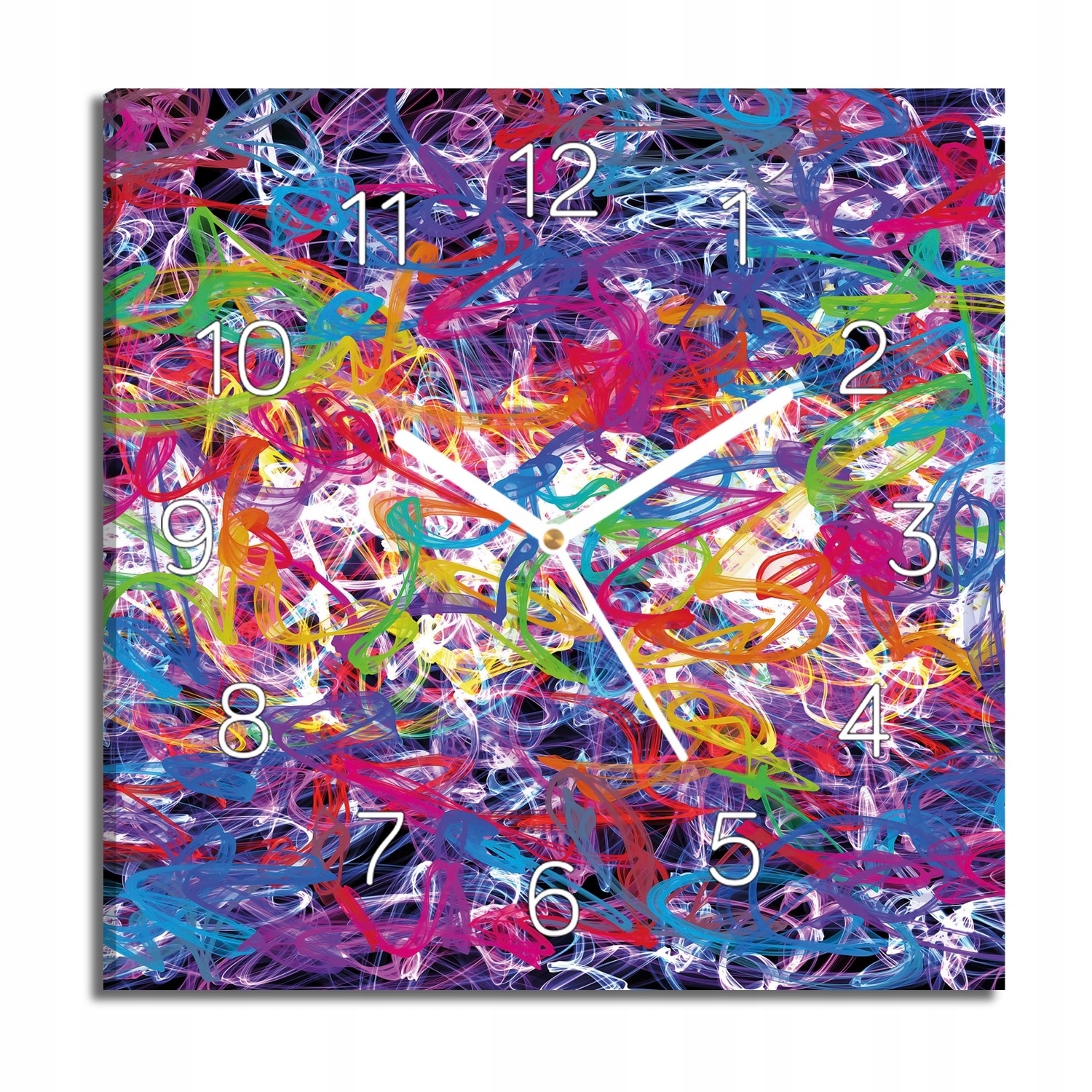nástěnné hodiny canvas Graffiti barva vlna 30x30