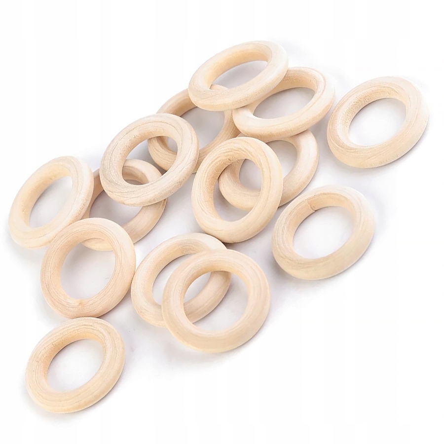 10x Drewniane Kółka do makram łapaczy Ring 30 mm