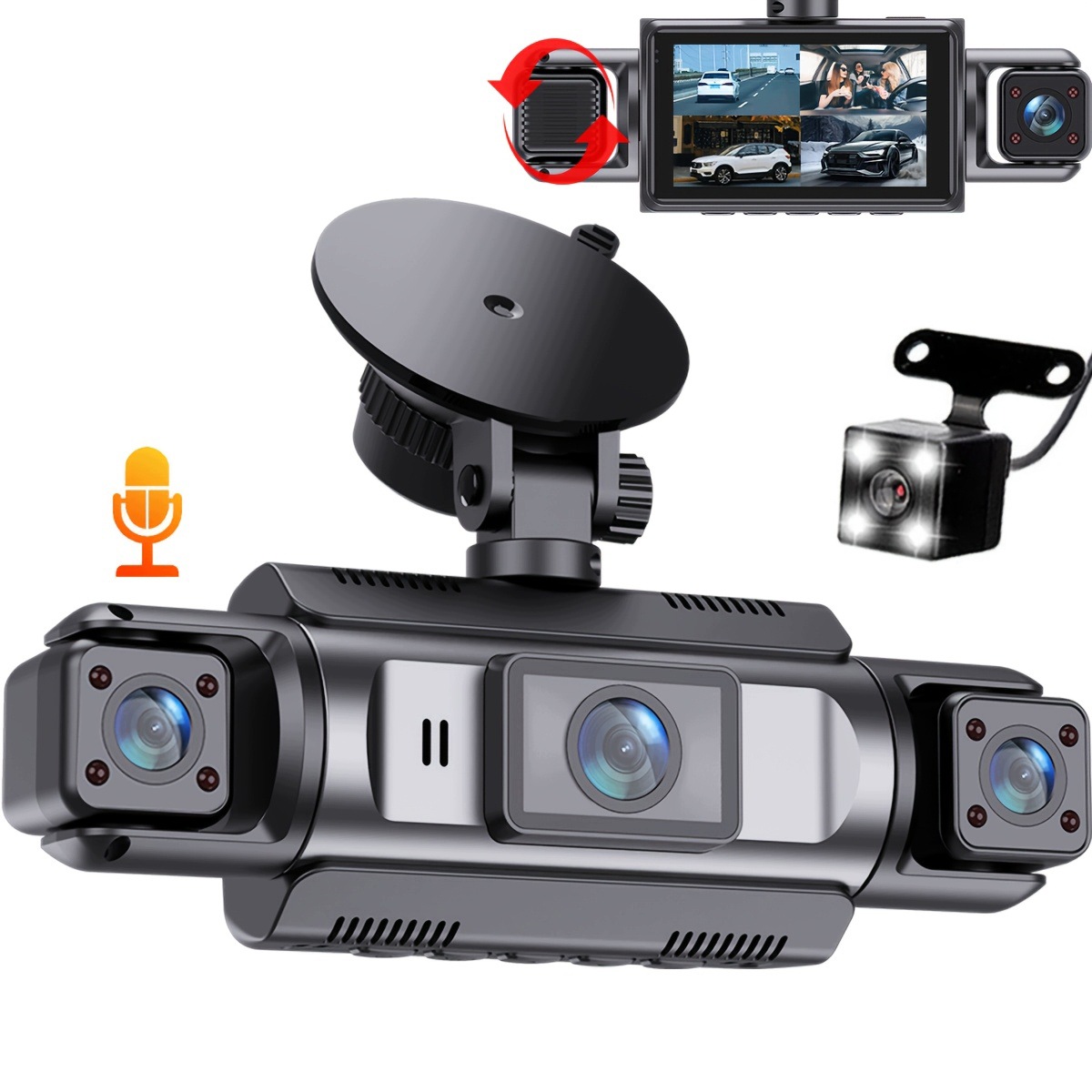 Videorekordér 1080P Automobilová Kamera 170° Přední 140° Couvací Kamera