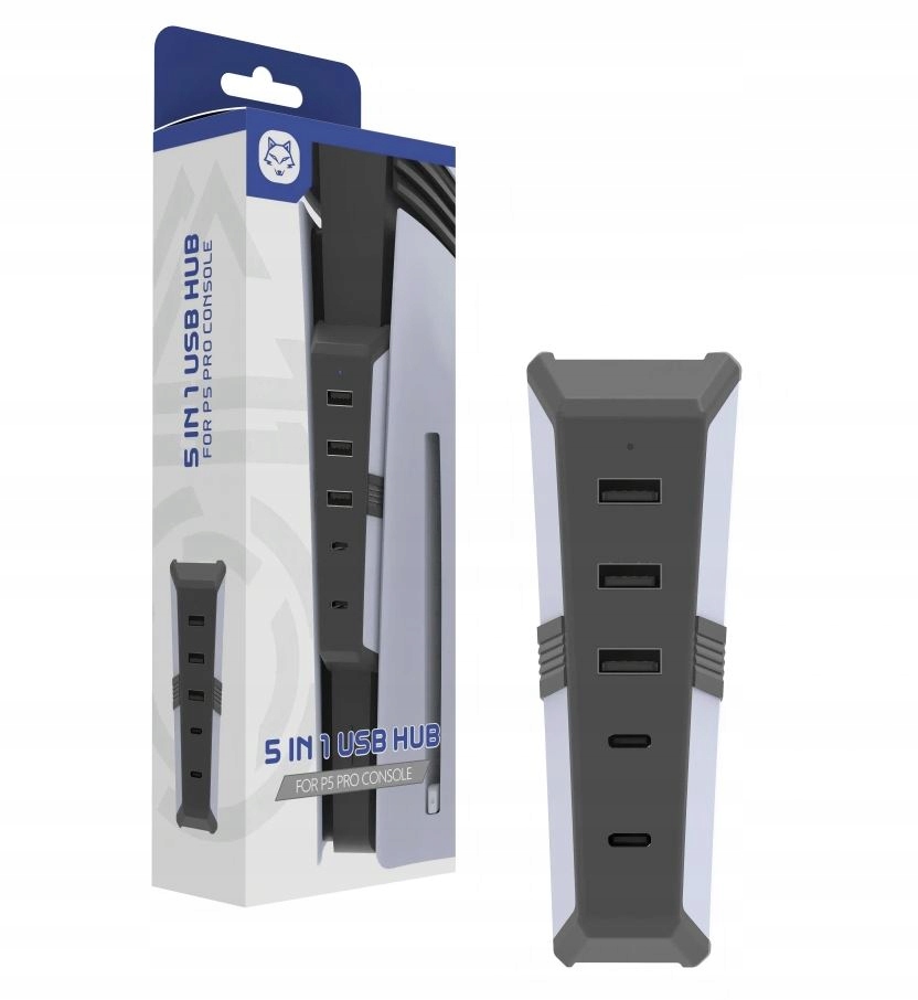 Hub Rozielacz Usb 5v1 Stanice USB2.0 x3 Usb Typ-c 2x Pro Konzoli PS5 Pro