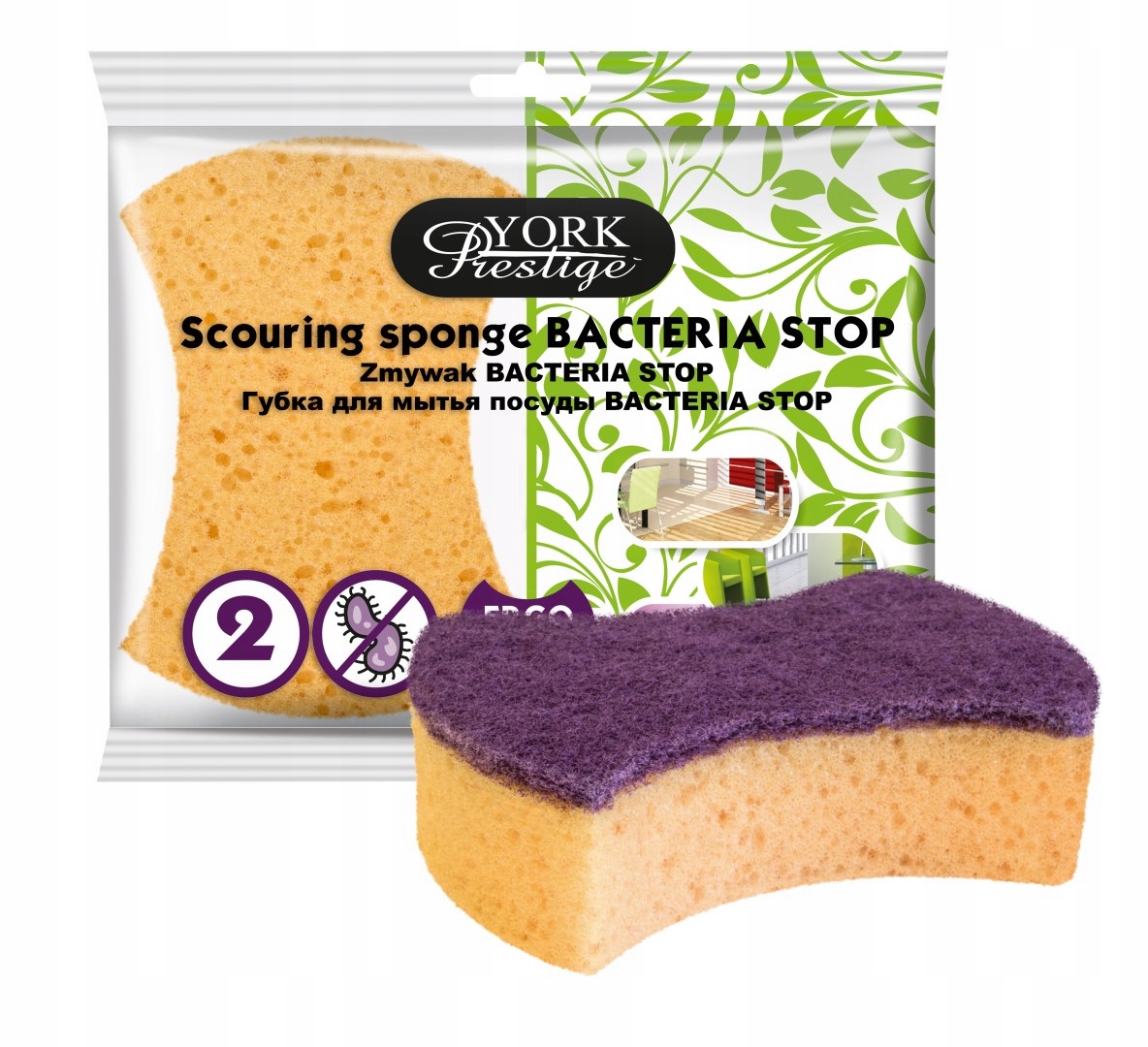 

Zmywak Gąbka Bacteria Stop Ergo York Prestige 2szt