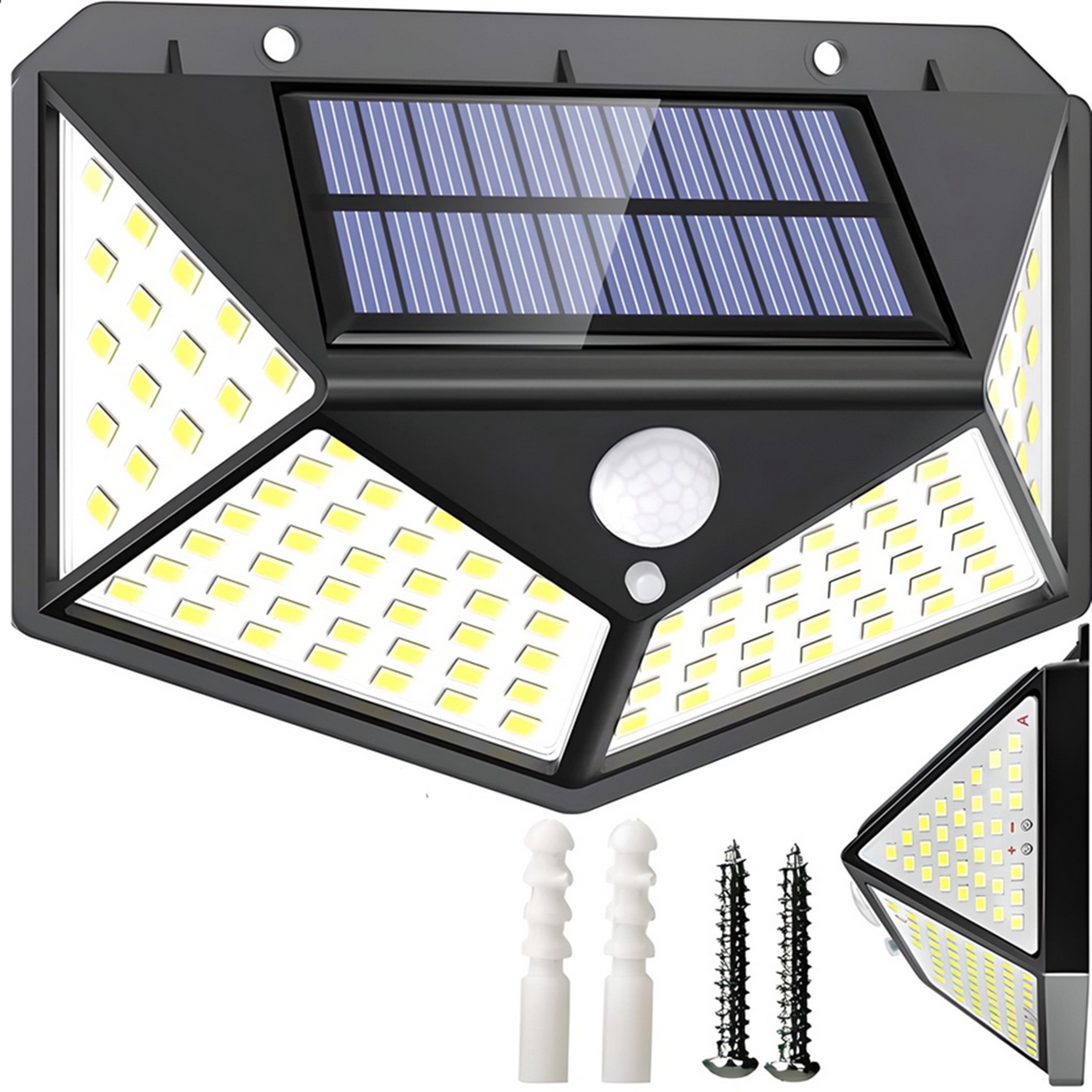 LAMPA LED Z CZUJNIKIEM RUCHU I ZMIERZCHU SOLARNA 100LED KINKIET ŚĆIENNA EAN (GTIN) 5906214801813
