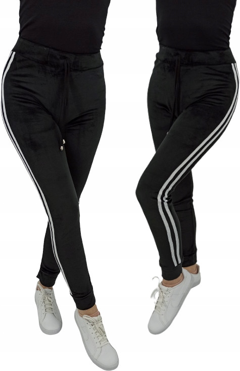 

Spodnie welurowe Czarne lampas Welur *XL/XXL*