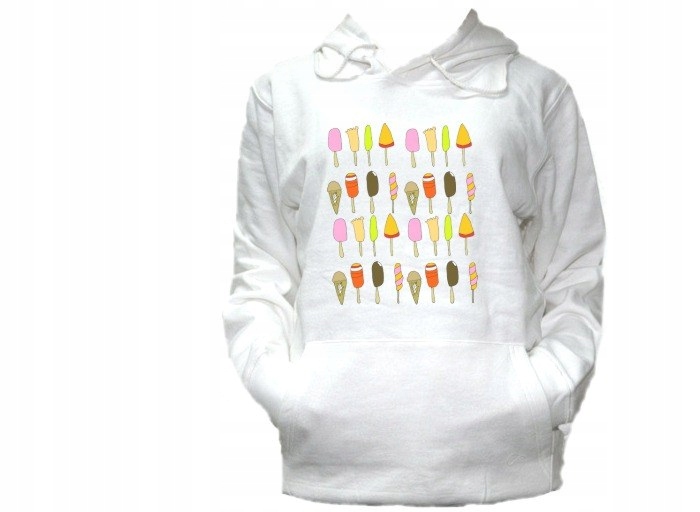 

S-xxl Bluza Kaptur Lody Ice Cream Śmieszne Wzory