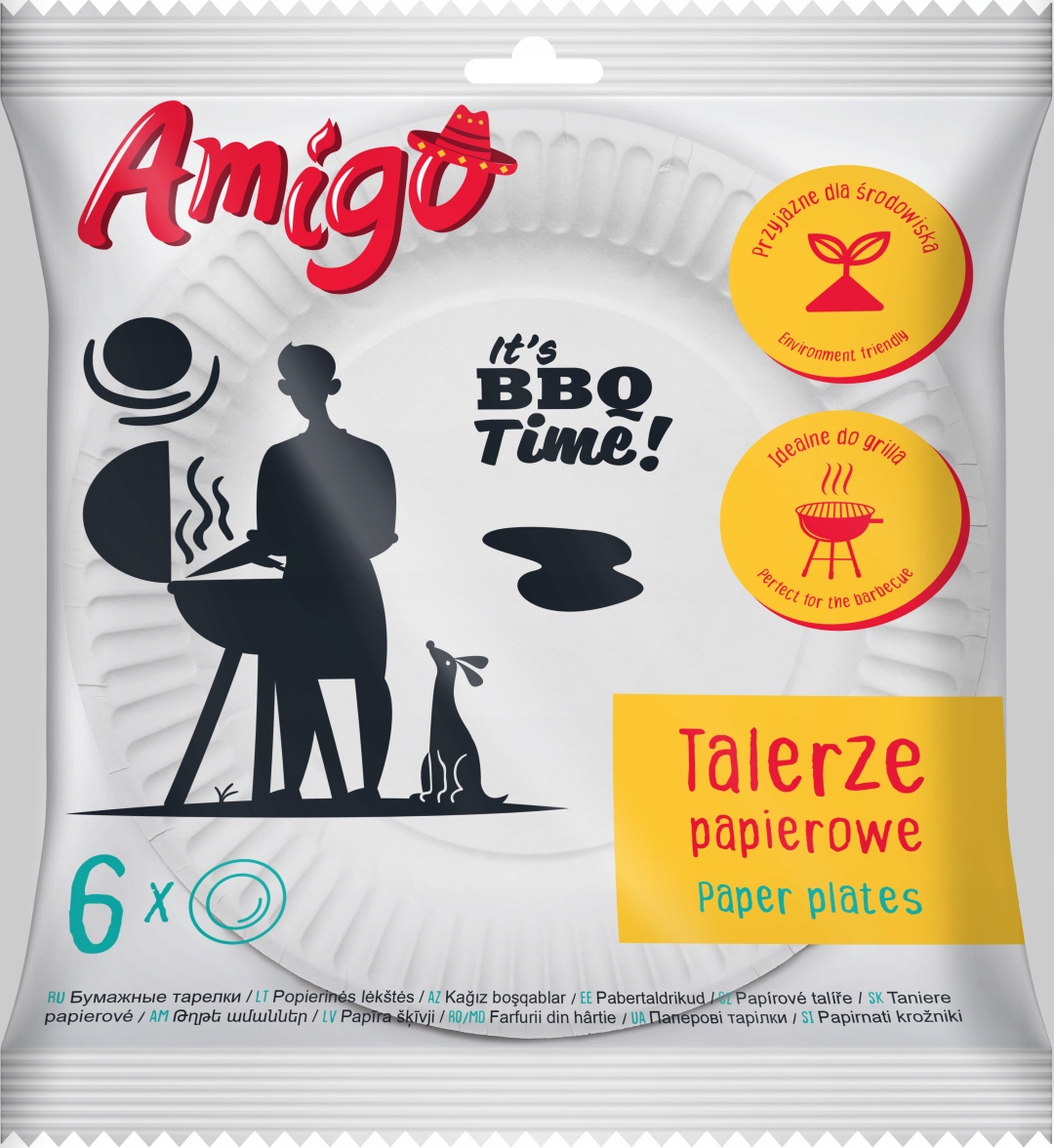 

Jednorazowe talerze papierowe okrągłe 17 cm 6 szt.
