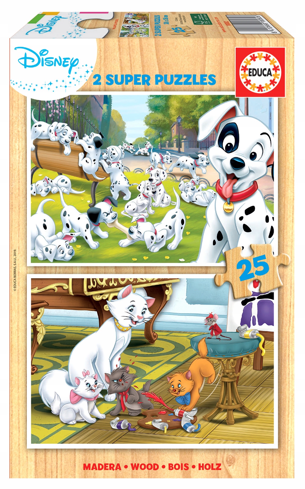 

Educa Puzzle 2 x 25 101 dalmatyńczyków Aryskotraci