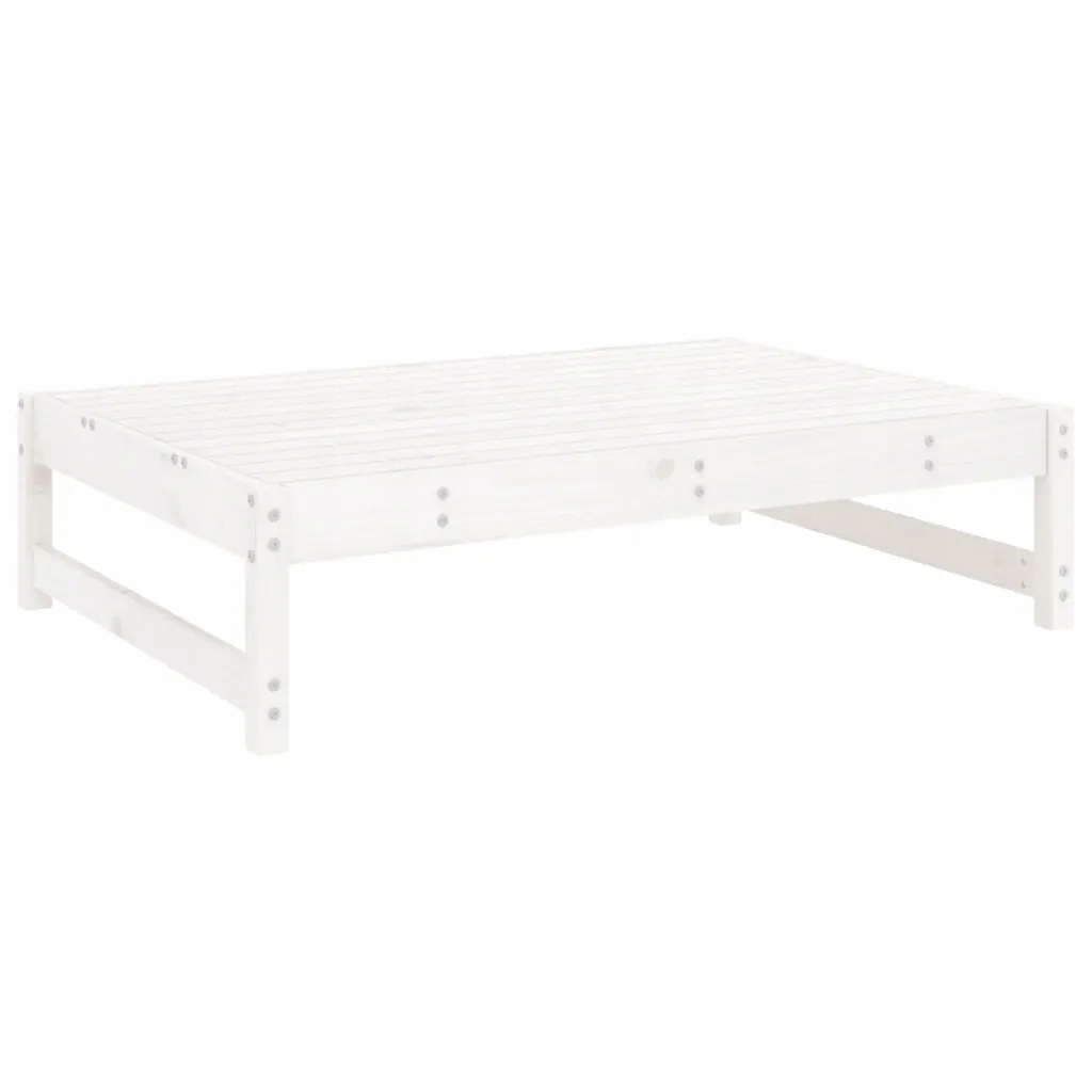 Podnóżek ogrodowy, biały, 120x80 cm, lite drewno sosnowe Marka VidaXL
