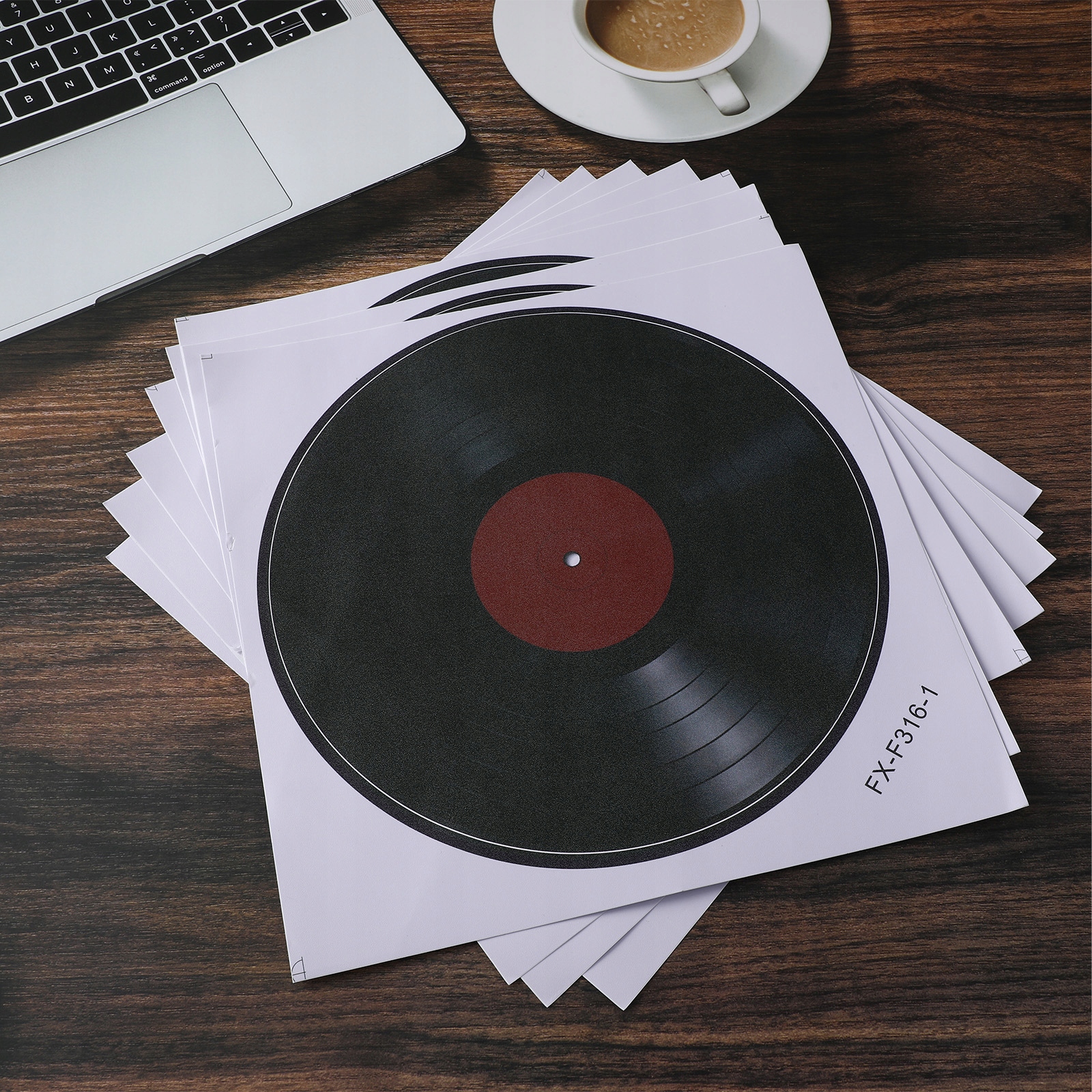 ZESTAW 8 PŁYT WINYLOWYCH DEKORACYJNYCH 24CM Długość 24 cm