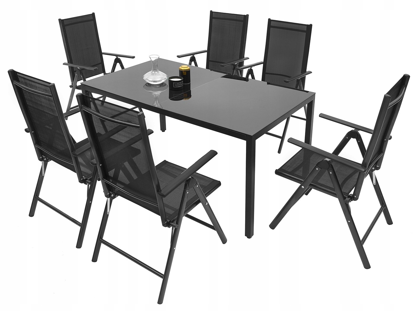 MEBLE OGRODOWE ZESTAW STÓŁ 6+1 NA TARAS BALKON Styl tradycyjny