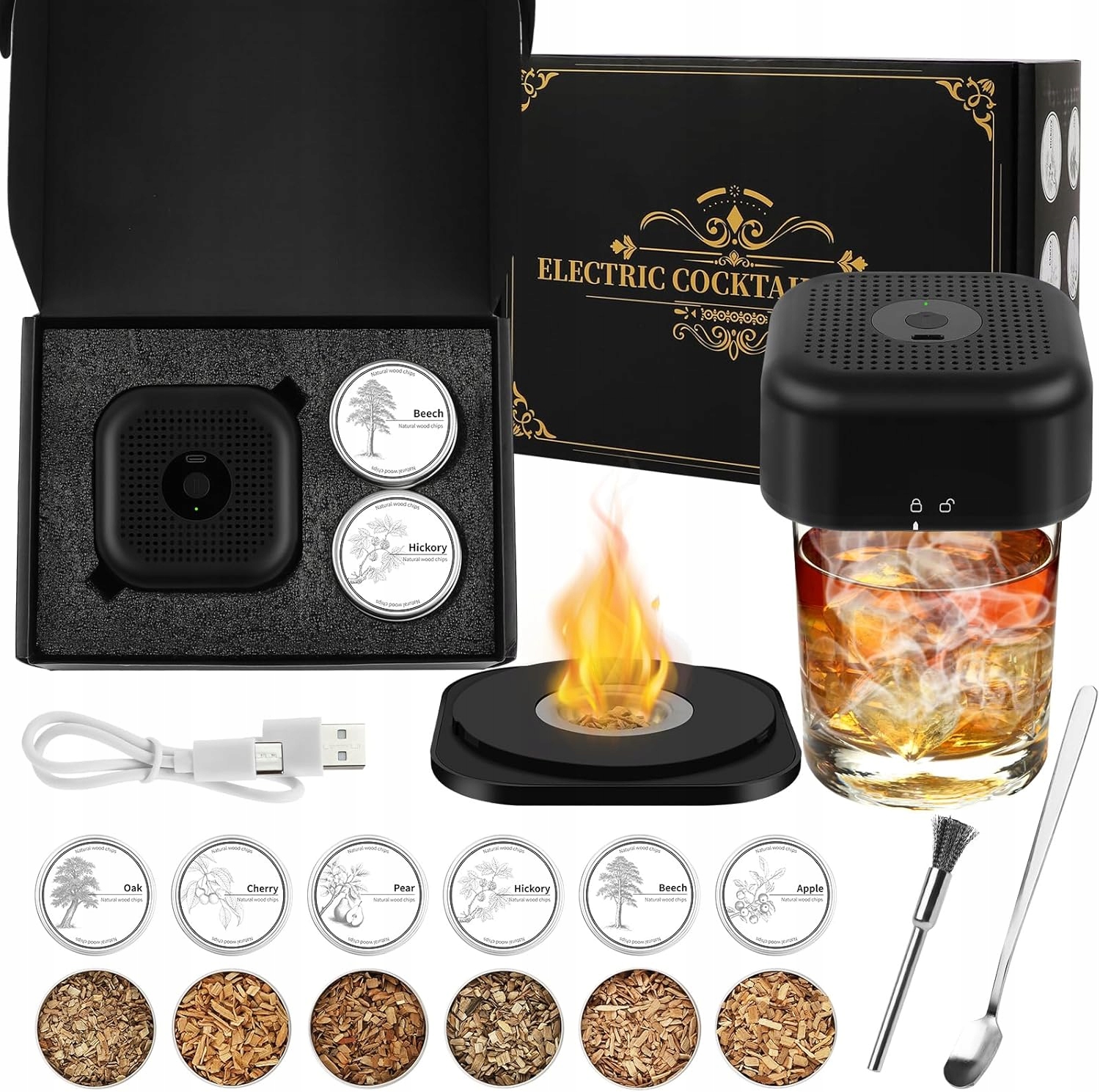 Sada Na Uzení Whisky Smoker Dřevěná Dárek Pro Přítele A Manžela