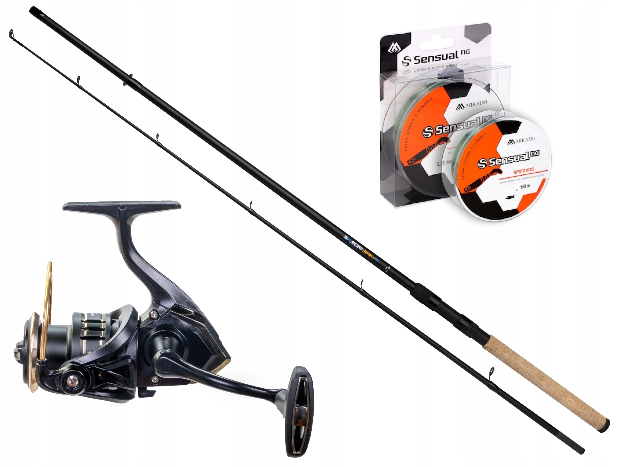Zestaw Spinning Na Szczupaka Wędka Kołowrotek Żyłka Mikado