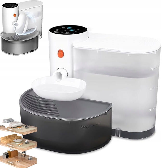 Levně Ultra Tichá Kočičí Fontána O Objemu 3 L, Bez Filtrá, Bezdraulová