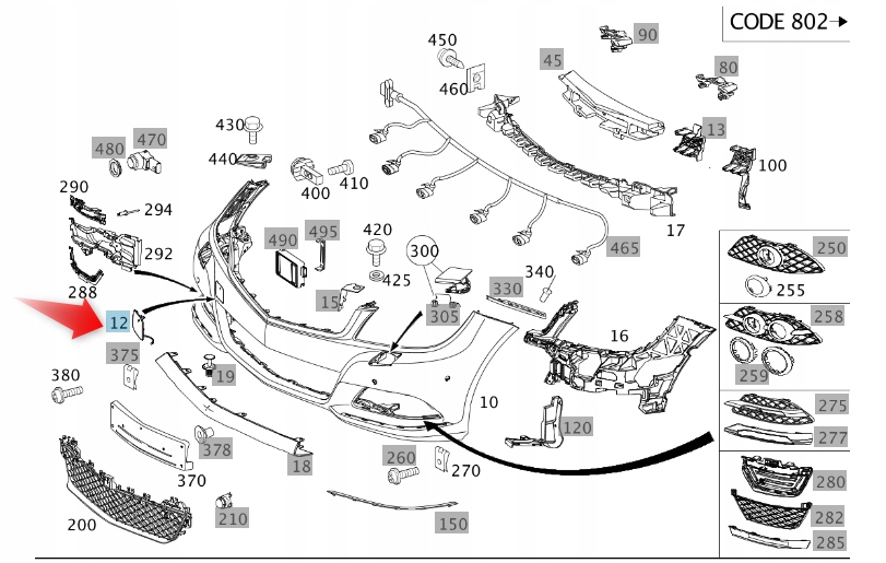 Krytka Háku Mercedes Třídy 204 Amg