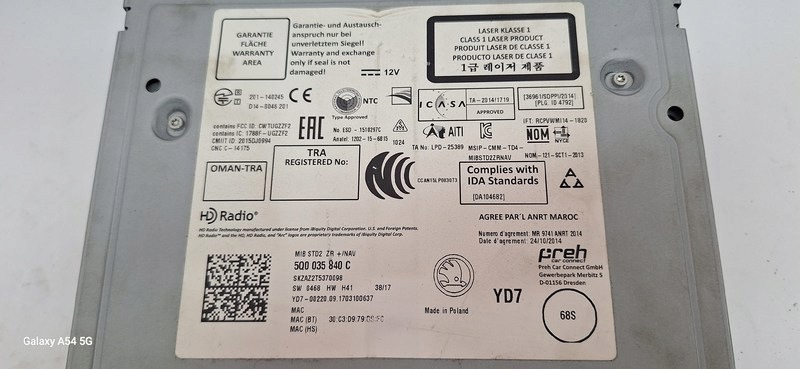 RADIO player navigation CD SKODA OCTAVIA 5Q0035840C