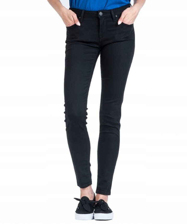 Dámské džíny Lee Scarlett 112111638 L526FS47 Black Rinse W27 L31 Úzké Nohavice