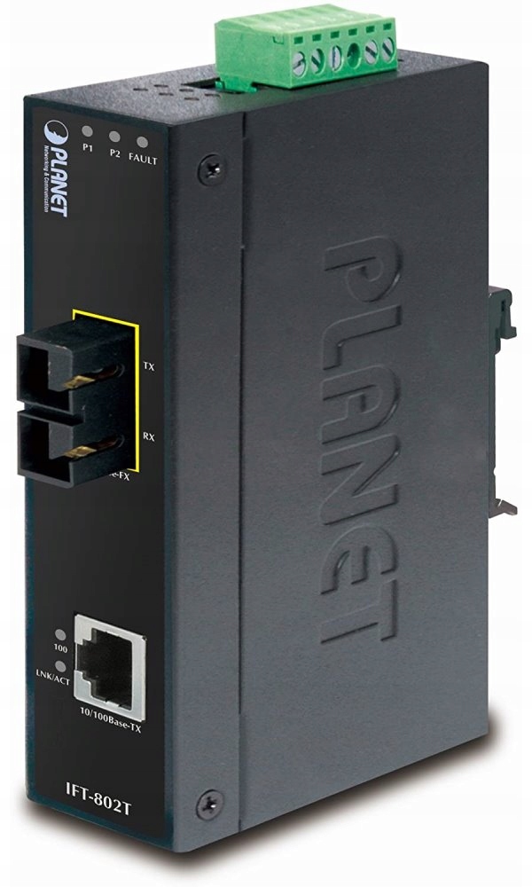 Planet IFT-802T optický konvertor, Sc multimode 2km, Din, IP30, -40 až 75 s