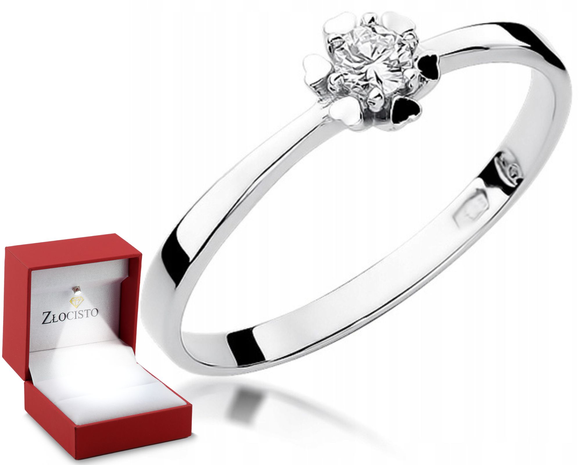 Prstýnek S Briliantem 0,10 Ct Bílé Zlato Gravírování