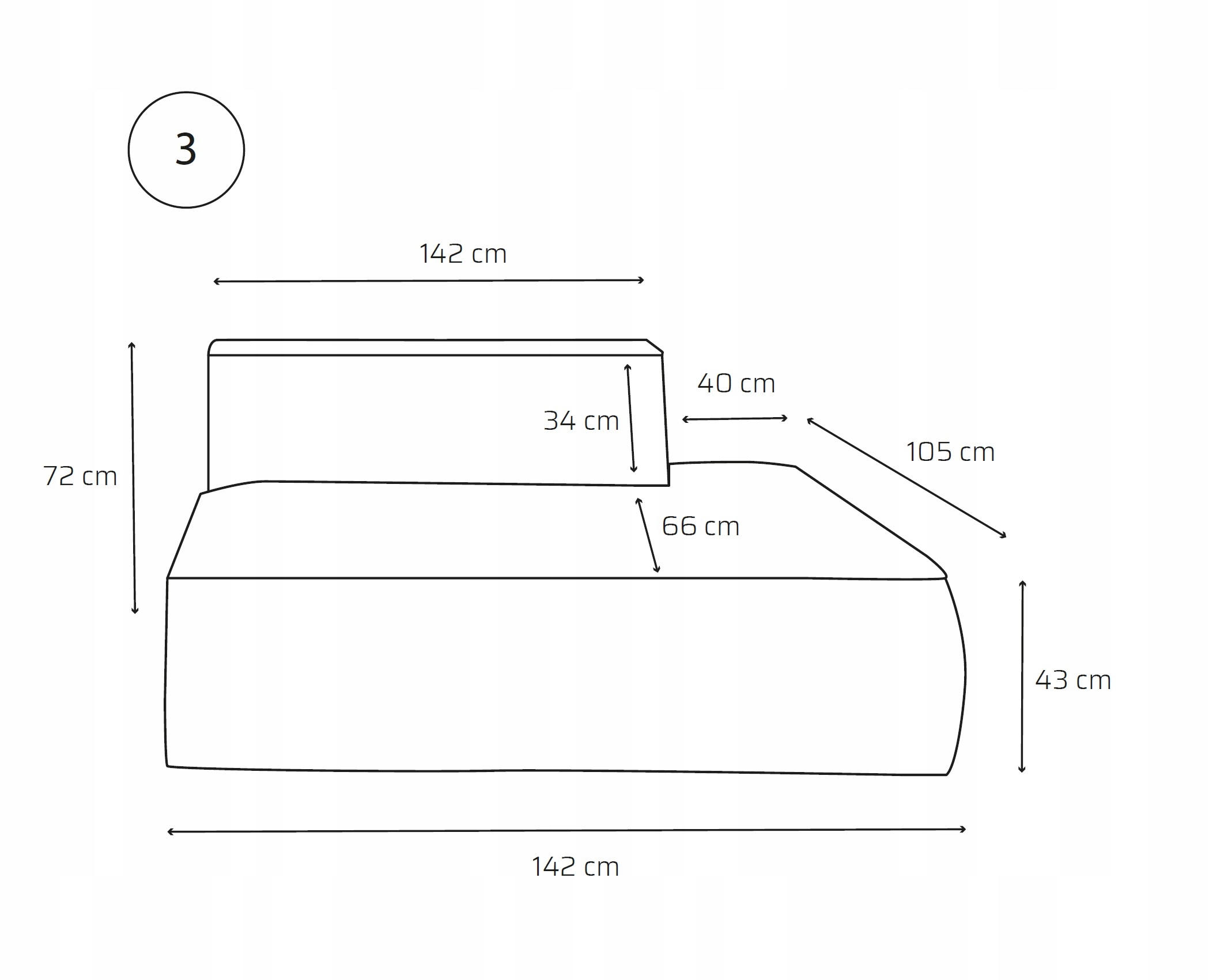 Narożnik modułowy MODUL Set 3 do salonu Materiał obicia welur
