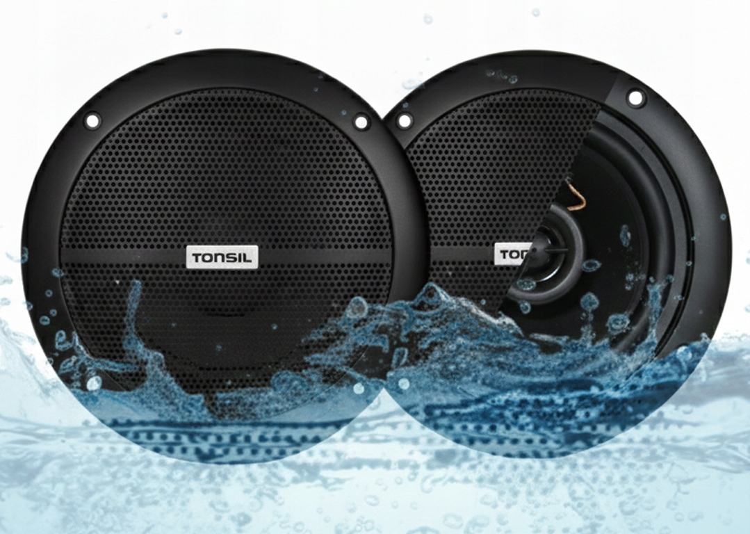 2x Stropní reproduktor Tonsil Zgsu 16/2-DR Černý do koupelny, sauny (sada)