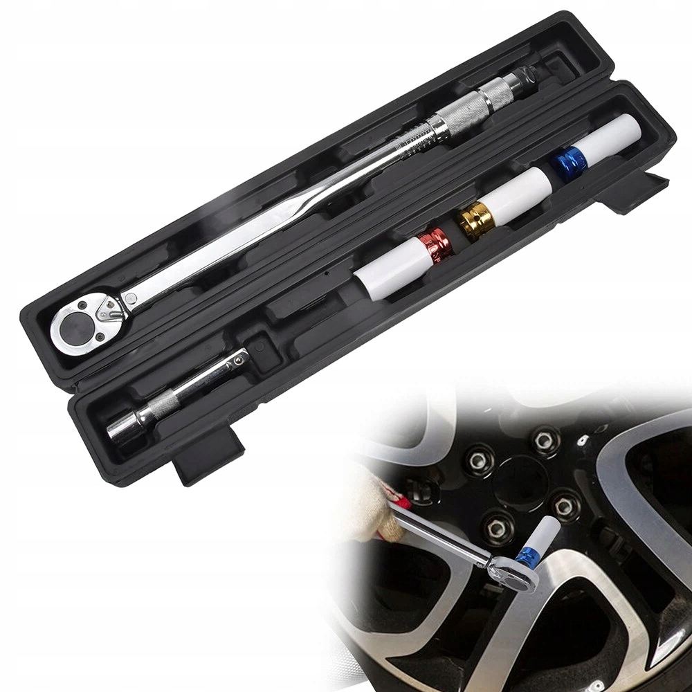 Momentový Klíč 1/2" Pro Utahování Kol, Sada Nástavců