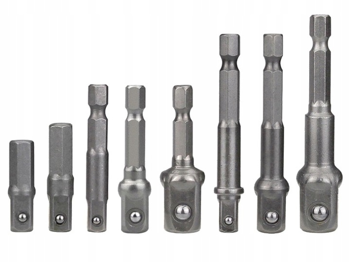 REDUKCJE ADAPTERY NASADKI 1/4 3/8 1/2 DO WKRĘTARKI