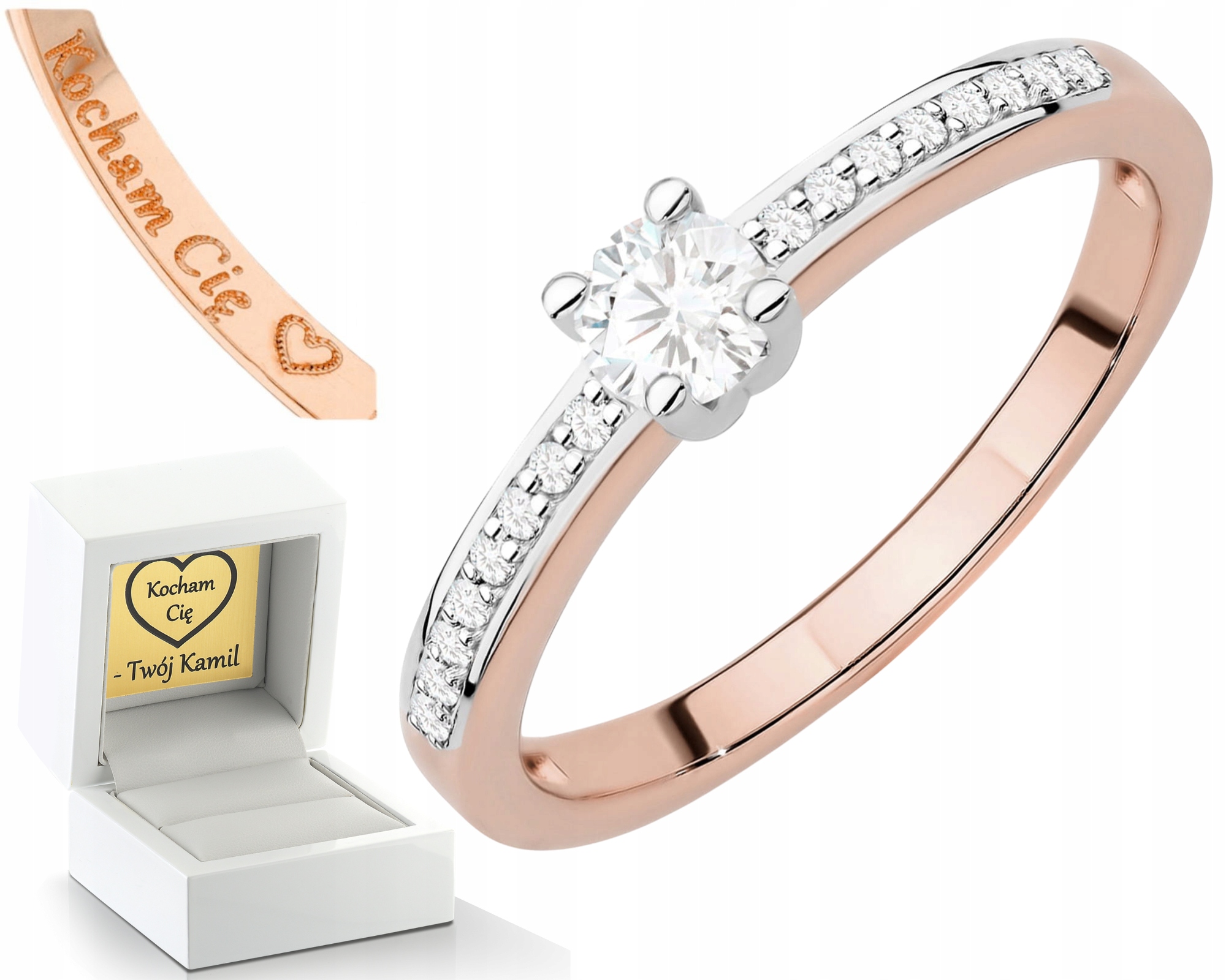 Prstýnek Z Růžového Zlata S Laboratorními Brilianty Drť 585