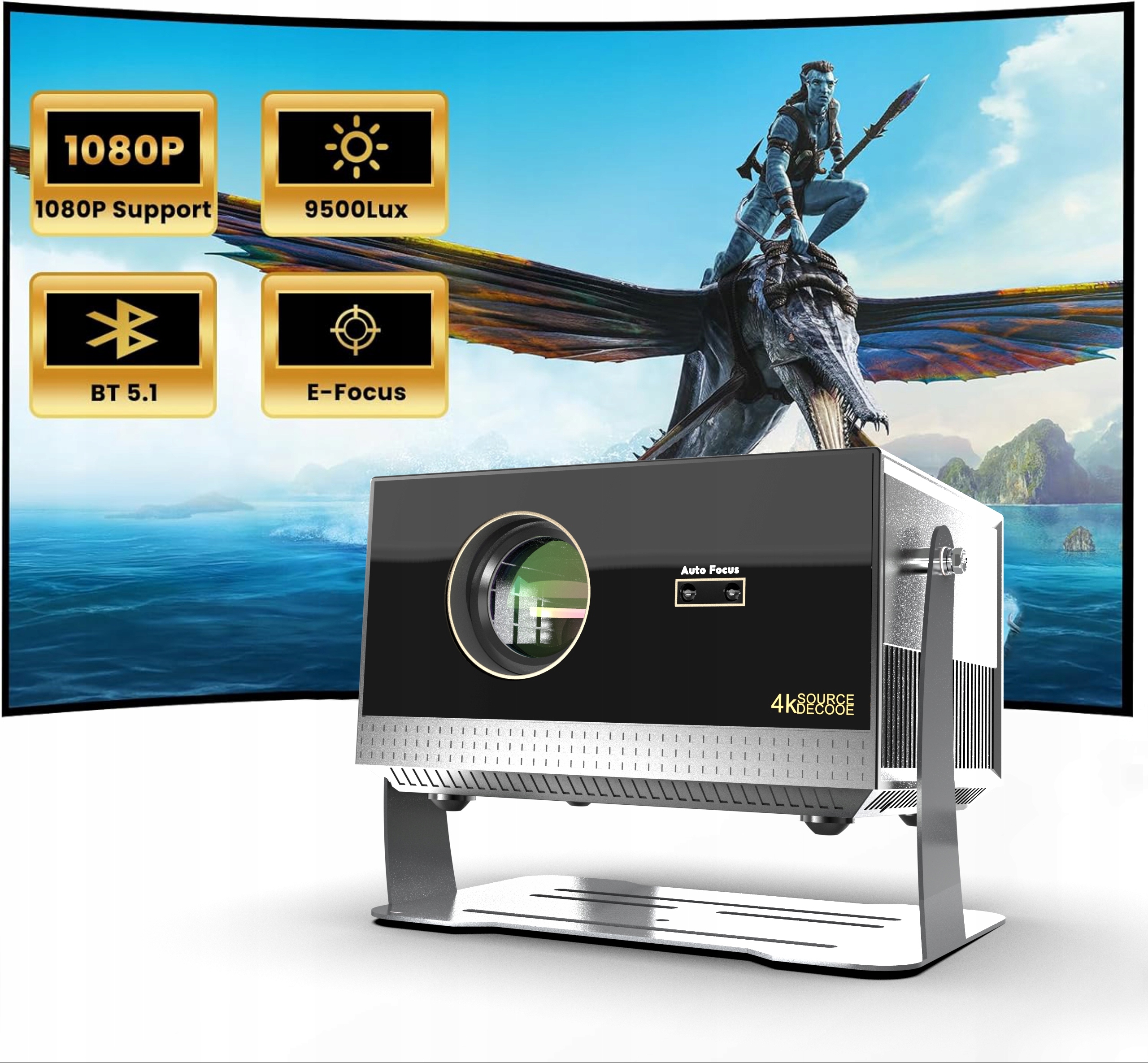 PROJEKTOR RZUTNIK LED ANDROID PRZENOŚNY Mirai Optics CINEMA HD 4K FULL HD Technologia wyświetlania LED