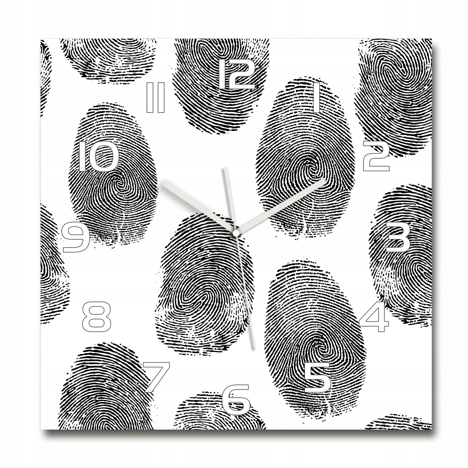 

Zegar ścienny ze szkła, duży Odciski palców 60x60