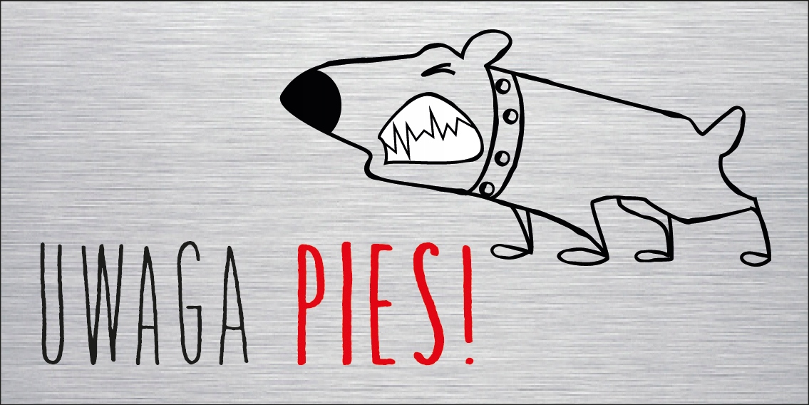 

Uwaga Pies Tabliczka na furtkę 10X20 cm aluminium