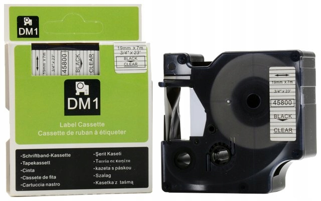 TAŚMA DO DYMO LabelManager 19MM PRZEZR. D1 45800