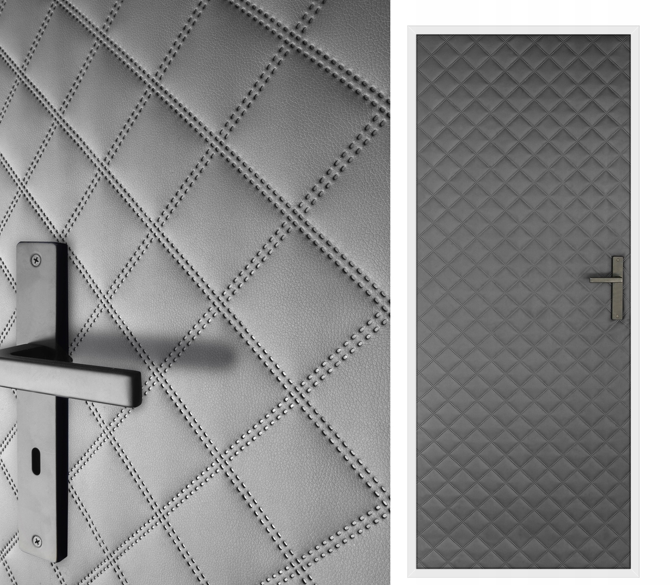 Jasno szara TAPICERKA DRZWIOWA Obicie na drzwi pik Marka Ultrasonic