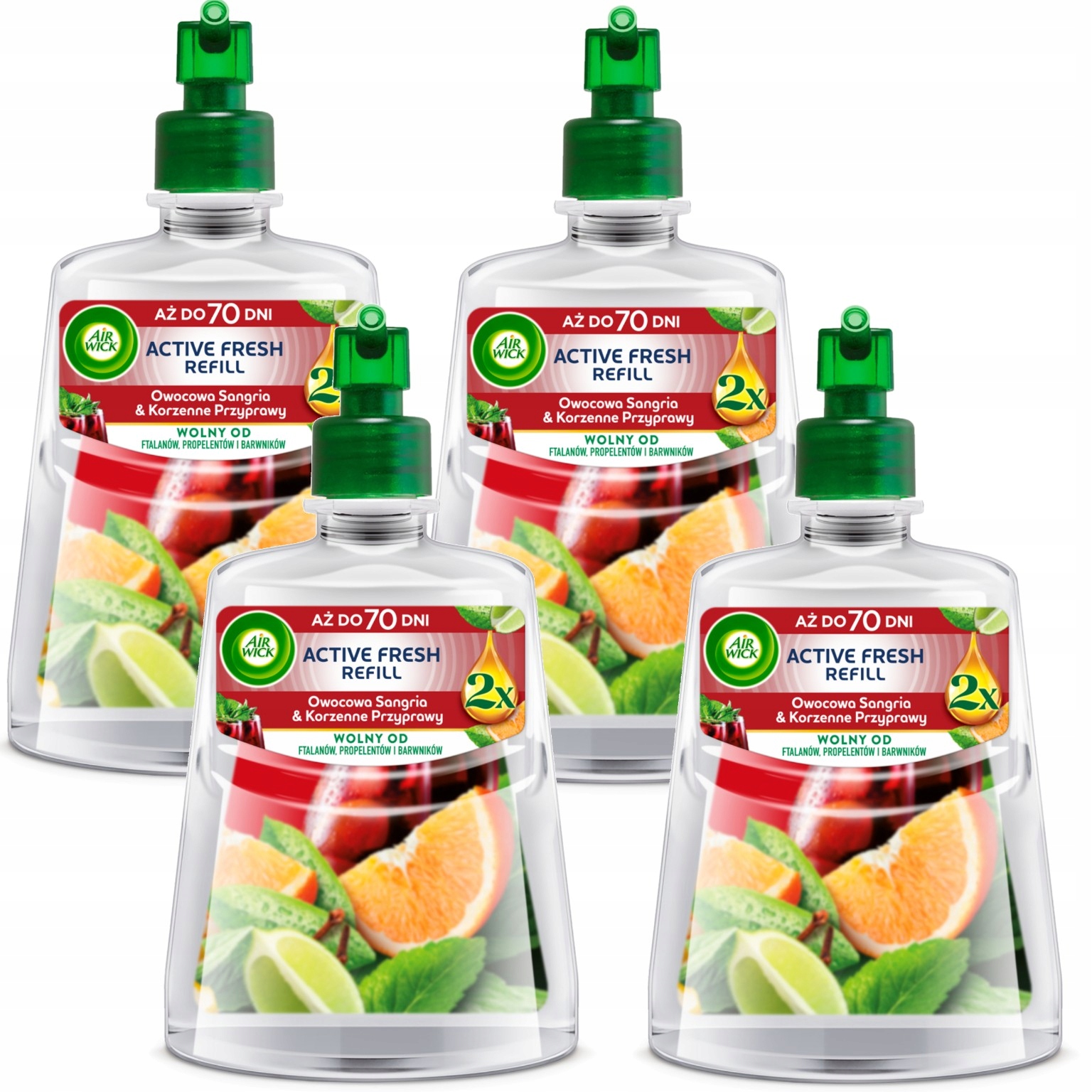 Levně Air Wick Active Fresh Sada Náplní Do Osvěžovače Ovoce Sangria 4X228 ML