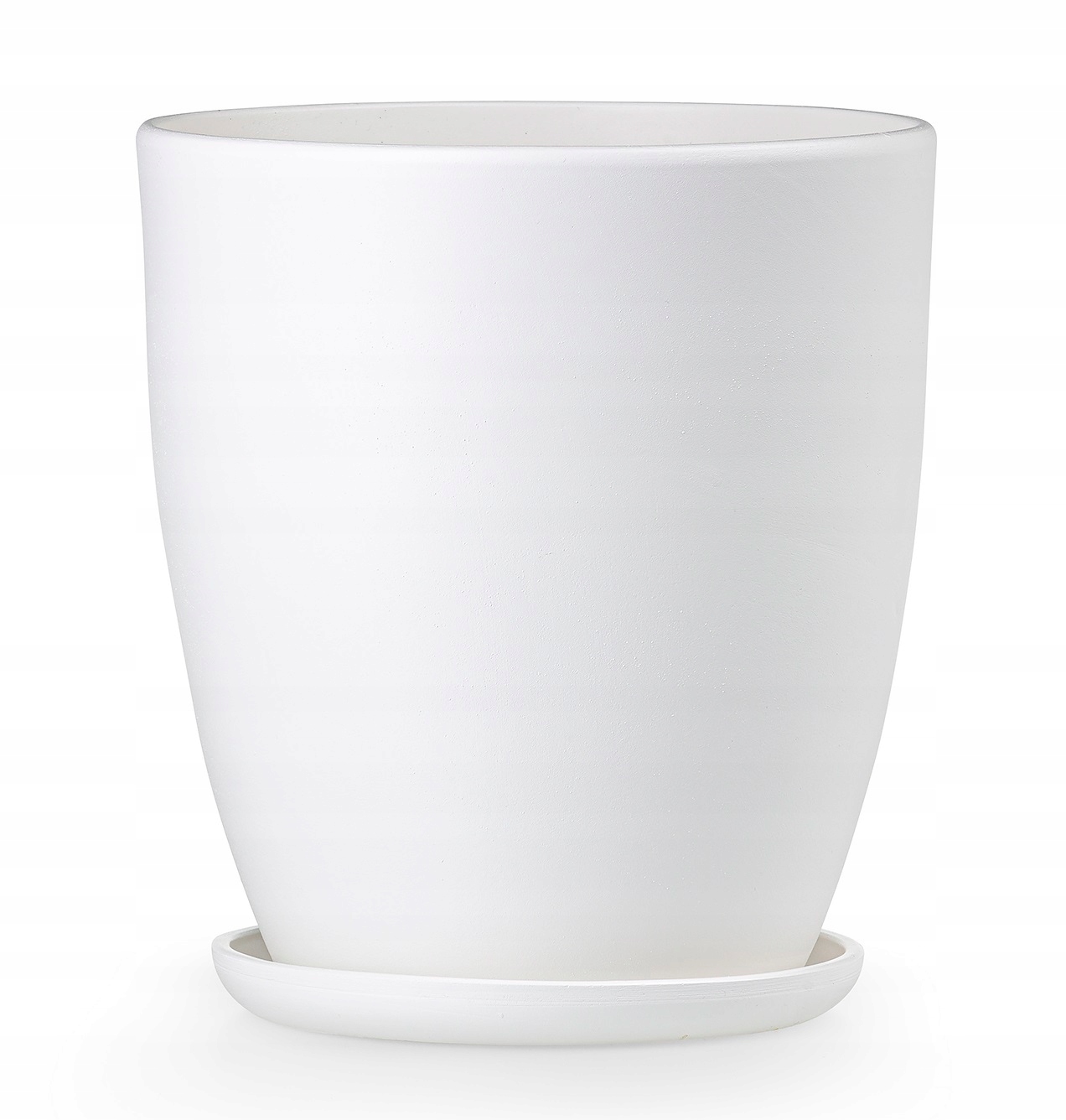 Doniczka Ceramiczna Biała Połysk Duża Średnica 23,5 CM Wysokość 26 CM