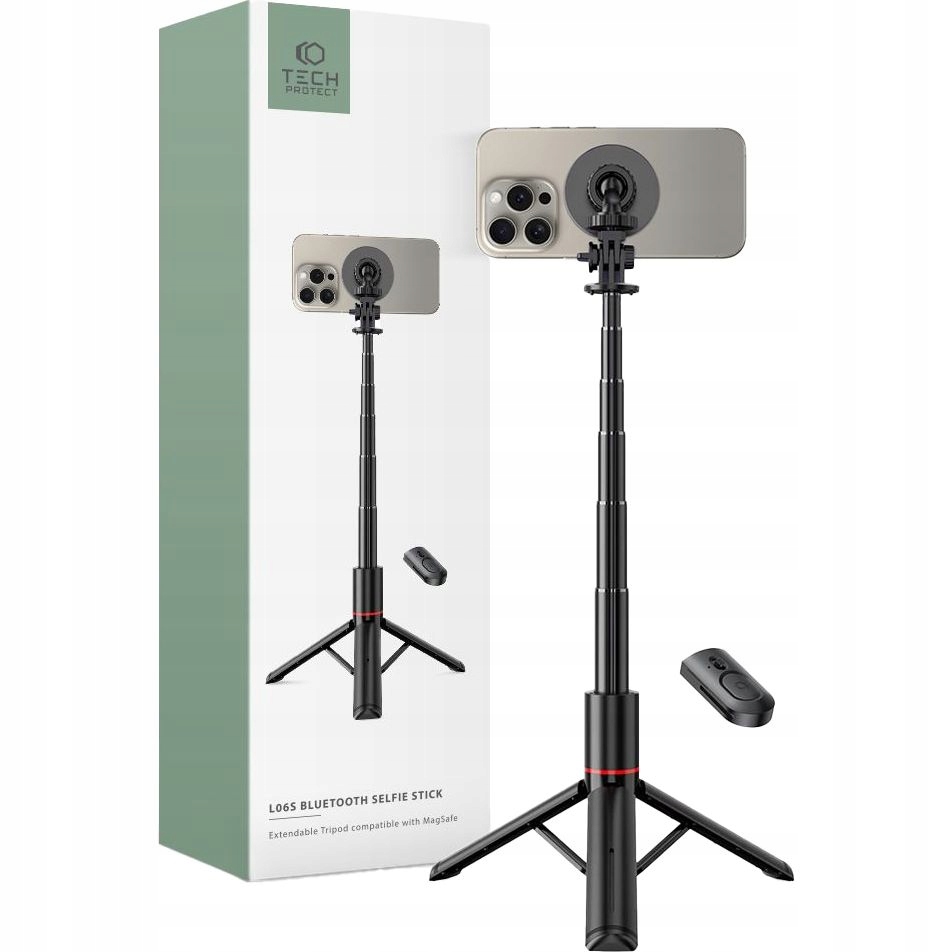 Selfie-stick Tech-Protect L06S, kijek uchwyt tripod z Bluetooth do MagSafe
