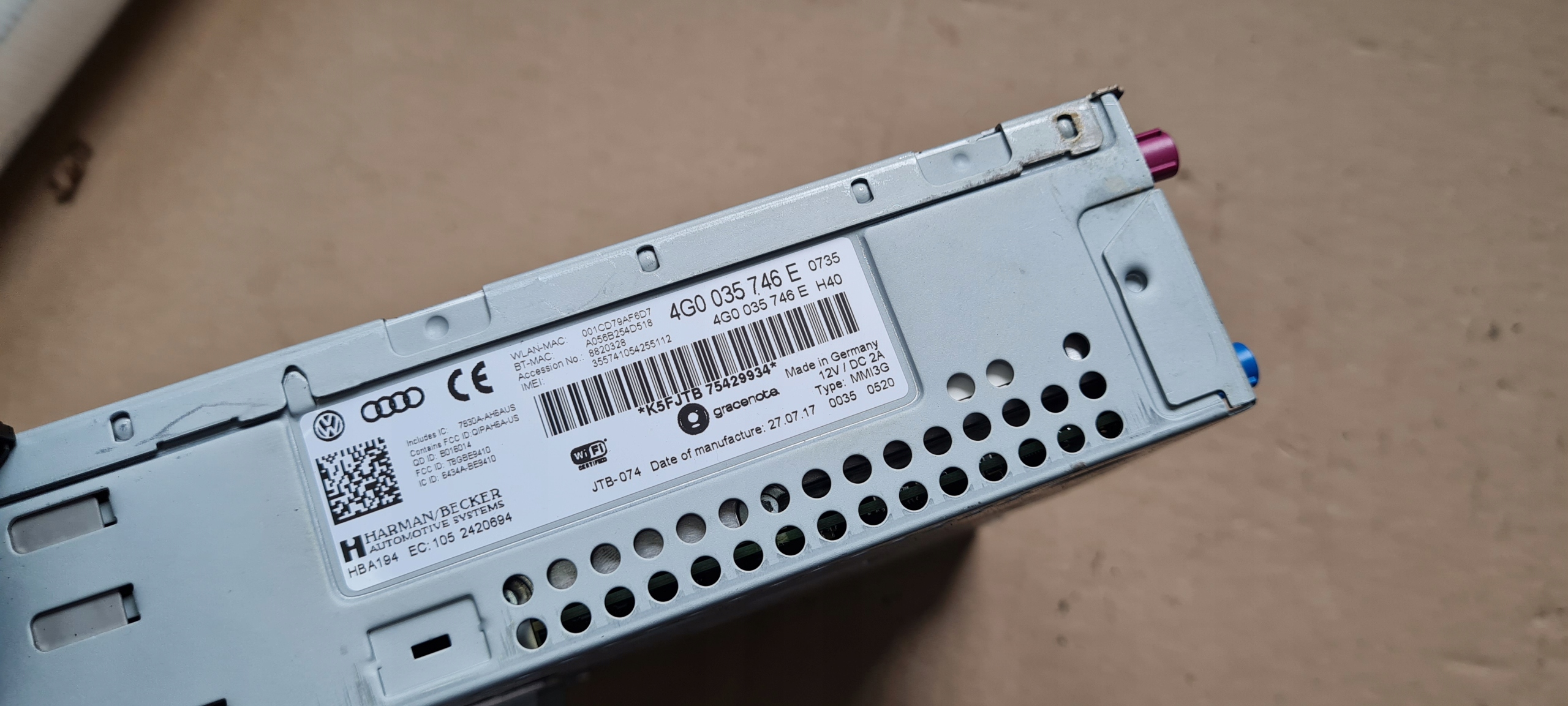 A6 C7 4G MULTIMEDIA JEDNOSTKA MMI 4G0035746E A7 4G