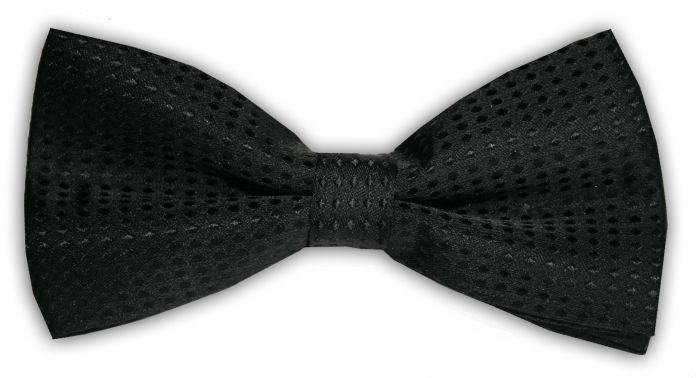 

030 Mucha muszka męska elegancka Czarna Wzorek