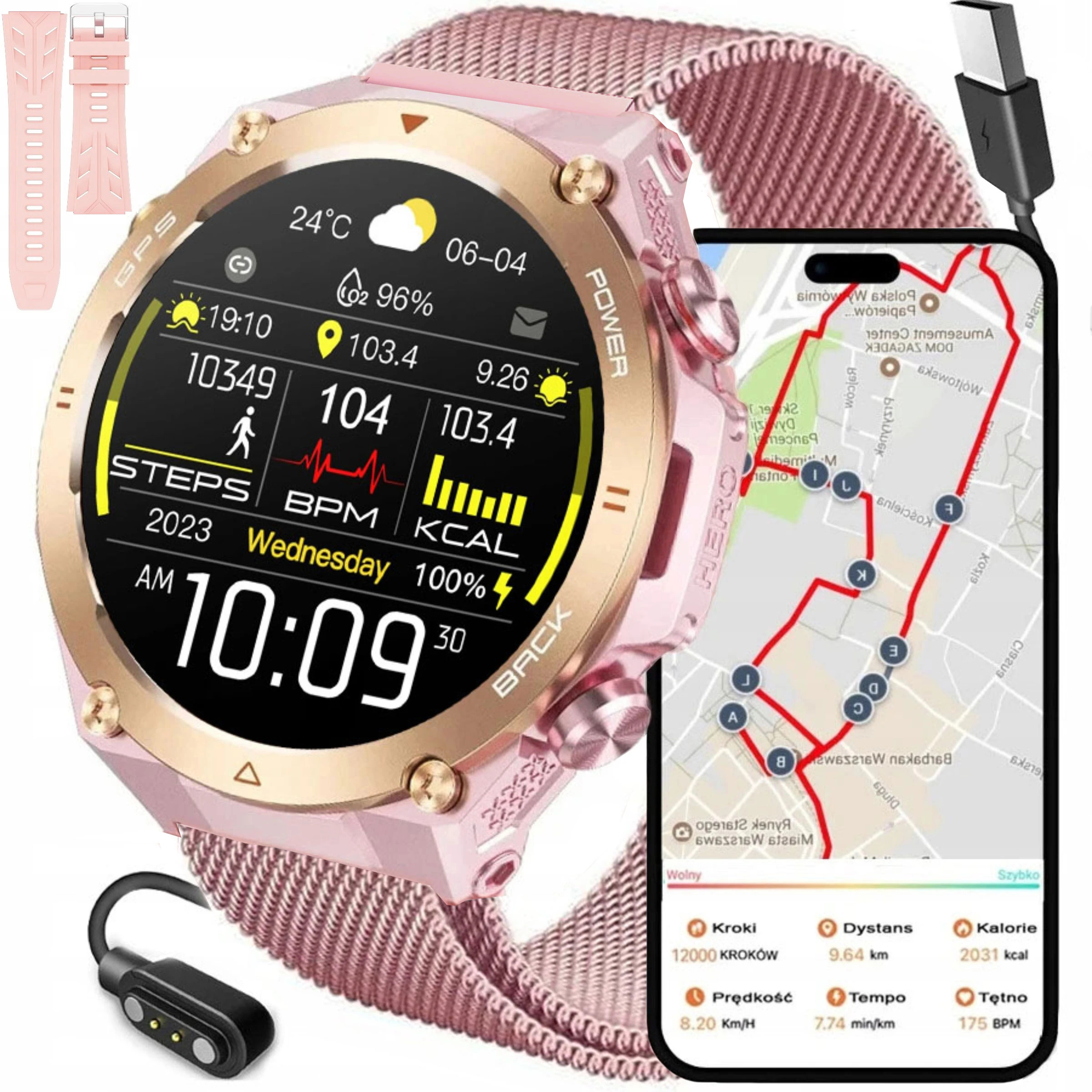 Dámské hodinky Chytré Hodinky Rbn s Gps Kompasem Barometrem Hovory Baterie 600
