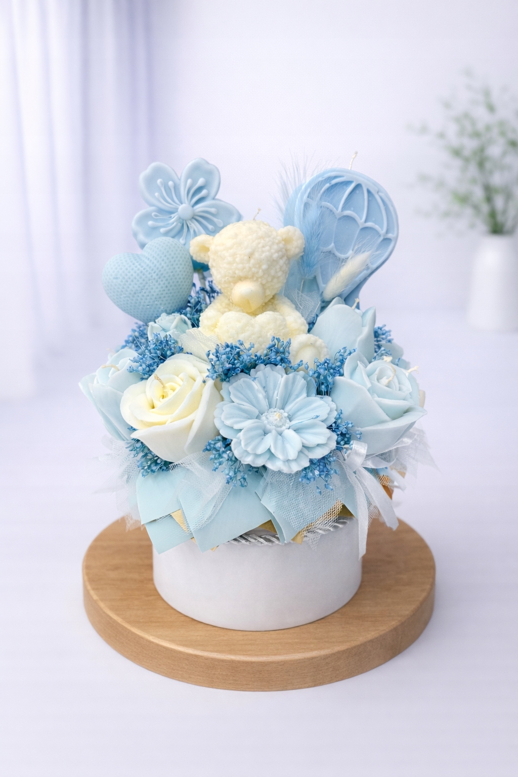 Flower Box Sójové svíčky Věčná kytice Dárek Narozeniny Jmeniny křest