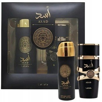Lattafa Perfumes Asad kosmetická sada Edp 100 ml a deospray 200 ml 100 m