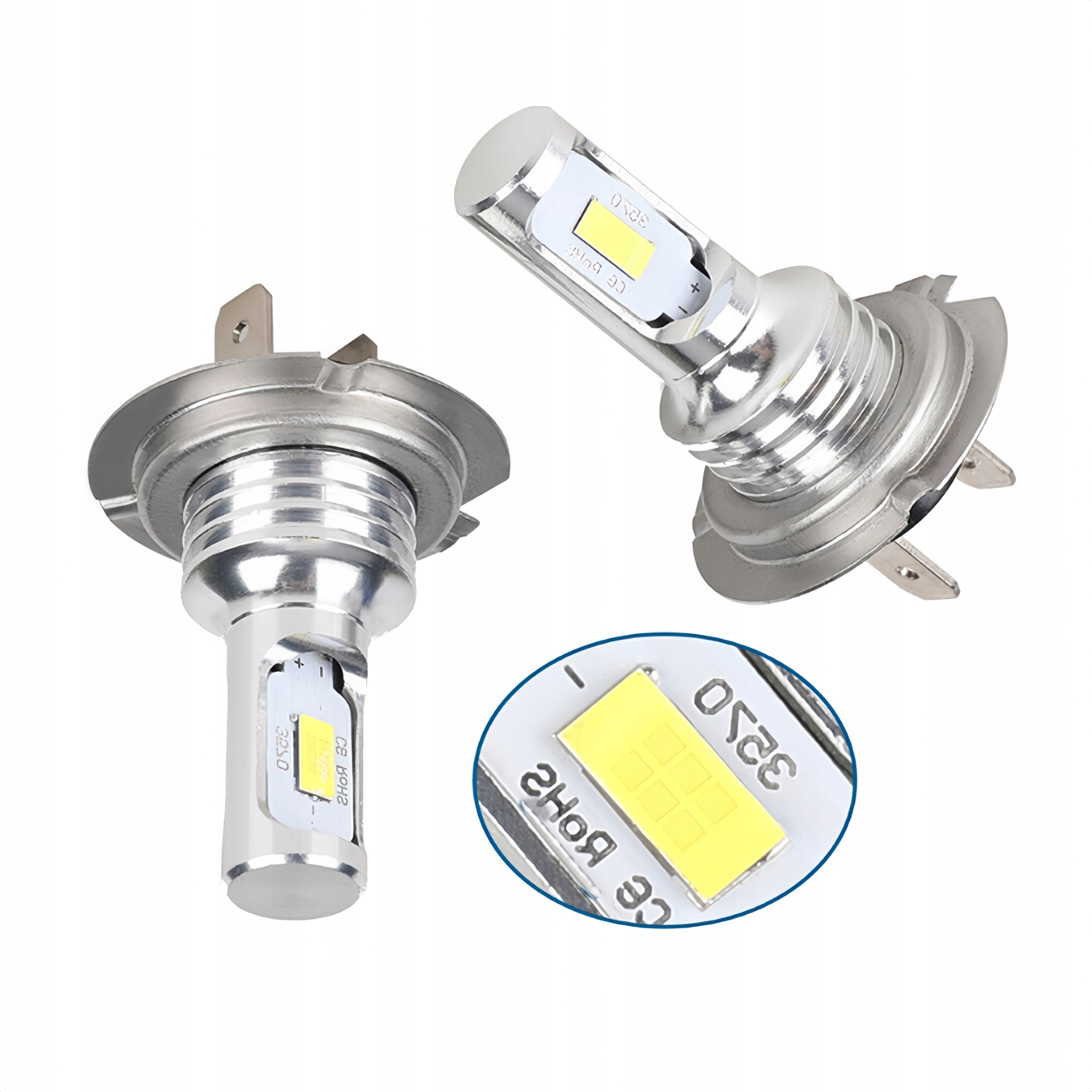 2x ŻARÓWKI LED H7 BARDZO MOCNE 8000LM CANBUS 6500K Waga produktu z opakowaniem jednostkowym 0.05 kg