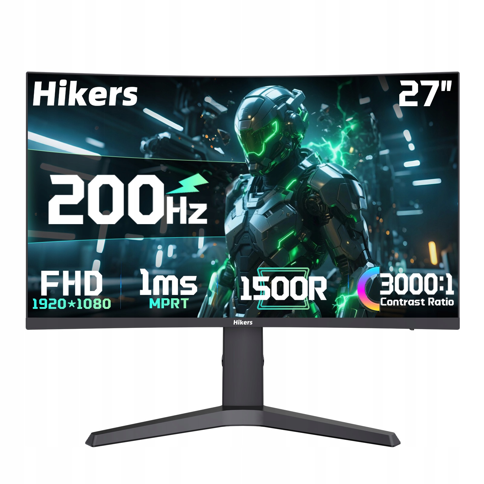 Led Monitor Full Hd 27" Hikers 1920x1080 Va Ips 200Hz 1ms 2xHDMI2.0 DP1.4