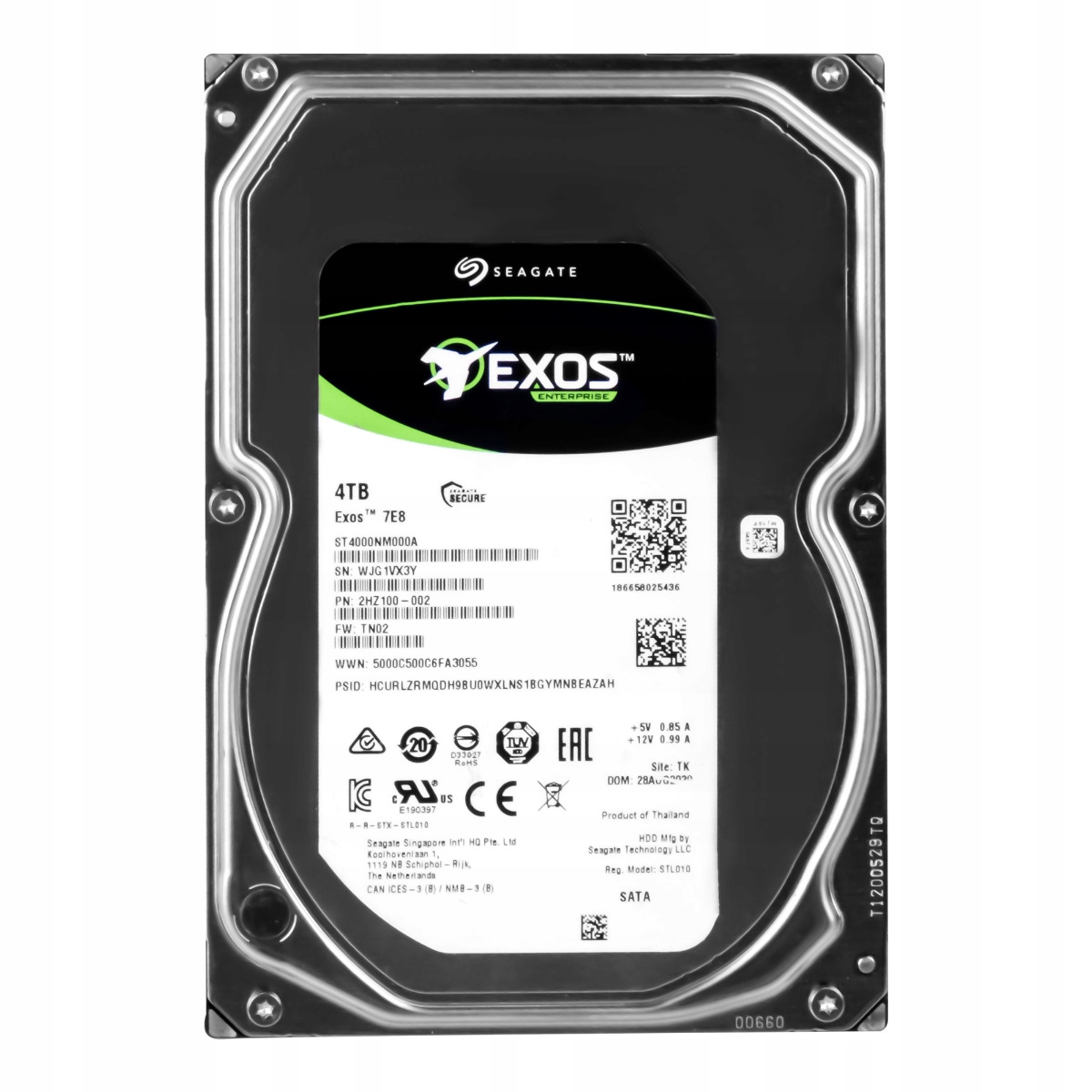 Seagate Exos 7E8 4TB 7,2K 256MB Sata III 3,5'' ST4000NM000A
