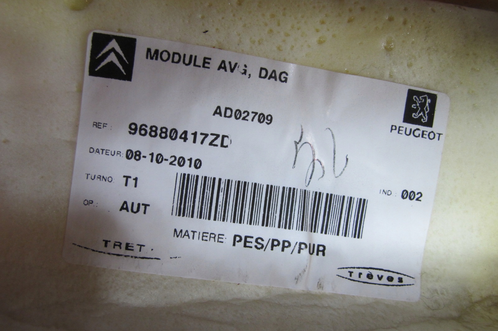 CITROEN C4 PICASSO 1 and carpet mats left front driver´s 96880417ZD