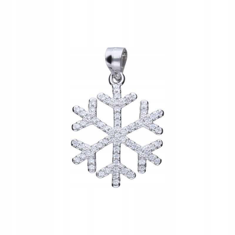 Dámský stříbrný přívěsek 925 sněhová vločka se zirkony jako dárek je efektní